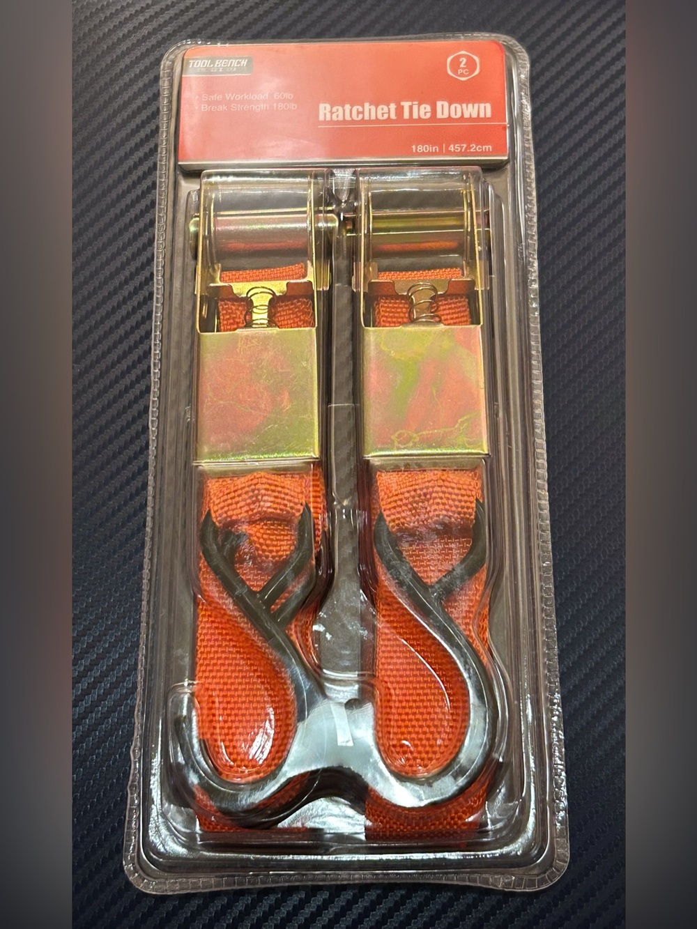 Ratchet Tie Down Straps Set- Orange